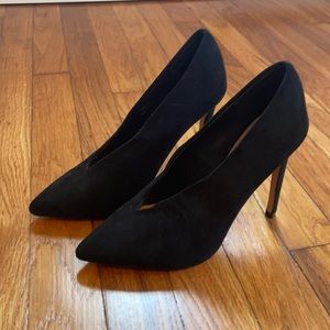 Cute black suede booties